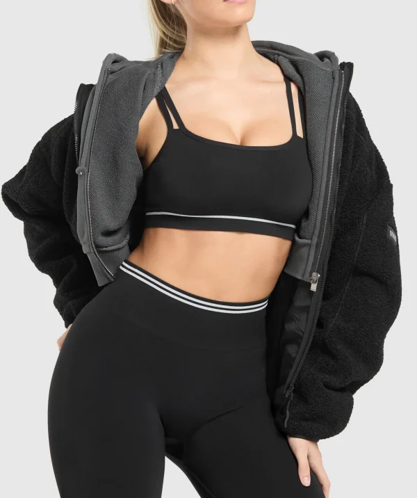 Gymshark Crop Tops | Sports Bras*Contrast Seamless Sports Bra Black