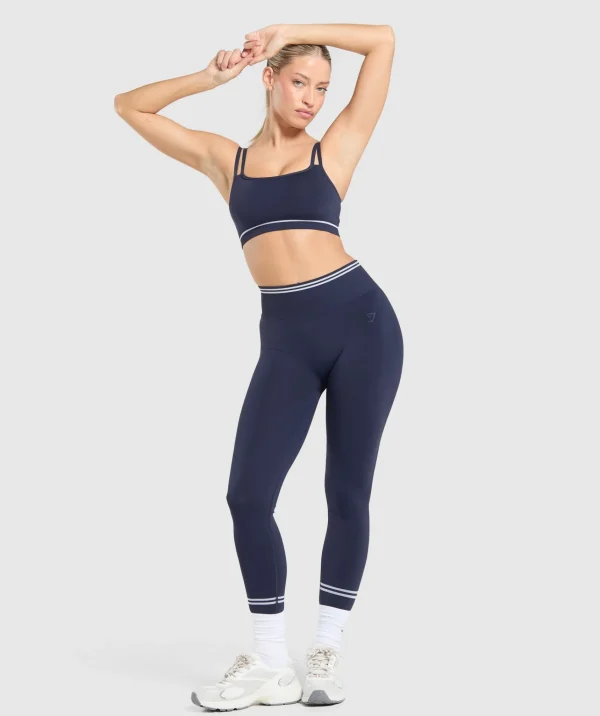 Gymshark Crop Tops | Sports Bras*Contrast Seamless Sports Bra HeavyBlue