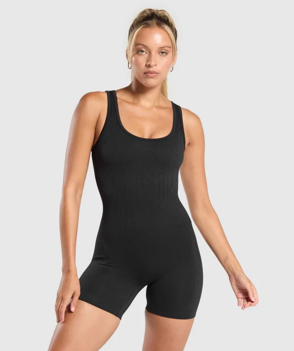 Gymshark Bodysuits*Corset Seamless Bodysuit Black