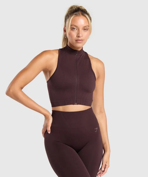 Gymshark Tank Tops | Crop Tops*Corset Seamless Crop Tank HeritageBrown