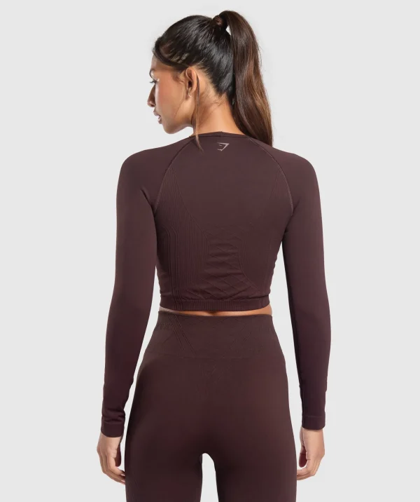 Gymshark T-shirts & Tops*Corset Seamless Long Sleeve Top HeritageBrown