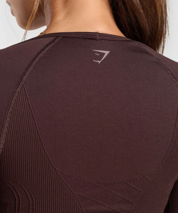 Gymshark T-shirts & Tops*Corset Seamless Long Sleeve Top HeritageBrown