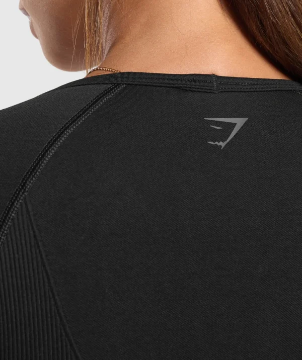 Gymshark T-shirts & Tops*Corset Seamless Long Sleeve Top Black