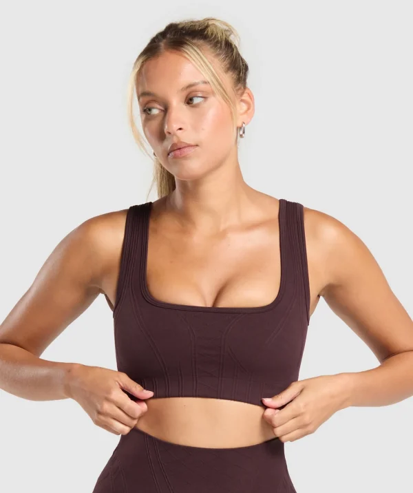 Gymshark Sports Bras*Corset Seamless Sports Bra HeritageBrown