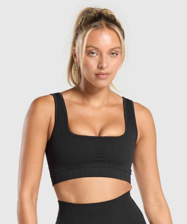 Gymshark Sports Bras*Corset Seamless Sports Bra Black