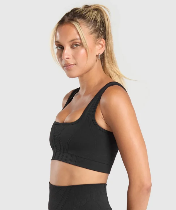 Gymshark Sports Bras*Corset Seamless Sports Bra Black