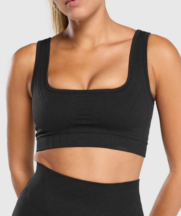 Gymshark Sports Bras*Corset Seamless Sports Bra Black