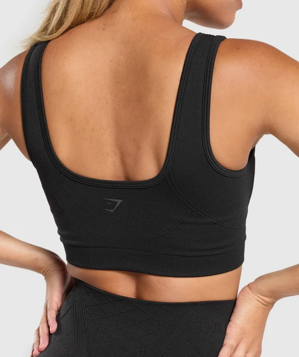 Gymshark Sports Bras*Corset Seamless Sports Bra Black