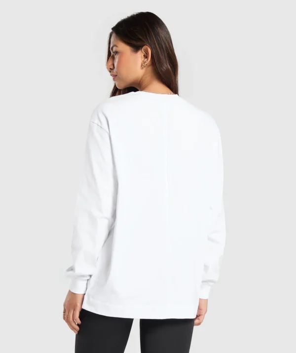 Gymshark Modest Workout Clothes & Hijabs | T-shirts & Tops*Cotton Oversized Long Sleeve Top White