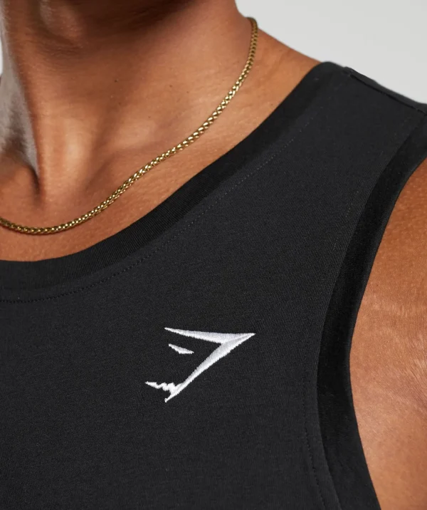 Gymshark Tank Tops*Crest Cotton Tank Black