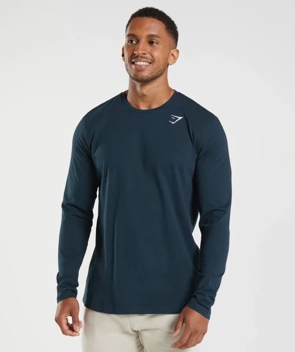 Gymshark T-shirts & Tops*Crest Long Sleeve T-Shirt Navy