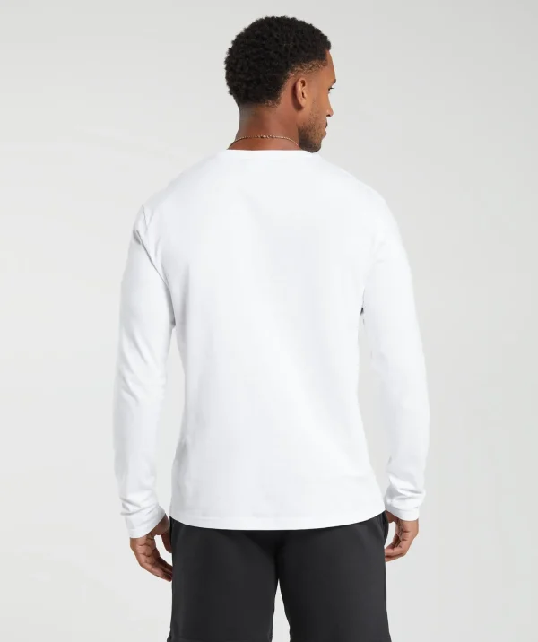 Gymshark T-shirts & Tops*Crest Long Sleeve T-Shirt White