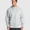 Gymshark Hoodies & Sweatshirts*Crest Oversized Zip Up Hoodie LightGreyCoreMarl