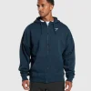 Gymshark Sweatsuits | Hoodies & Sweatshirts*Crest Oversized Zip Up Hoodie Navy