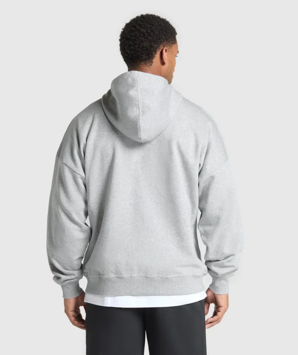 Gymshark Hoodies & Sweatshirts*Crest Oversized Zip Up Hoodie LightGreyCoreMarl