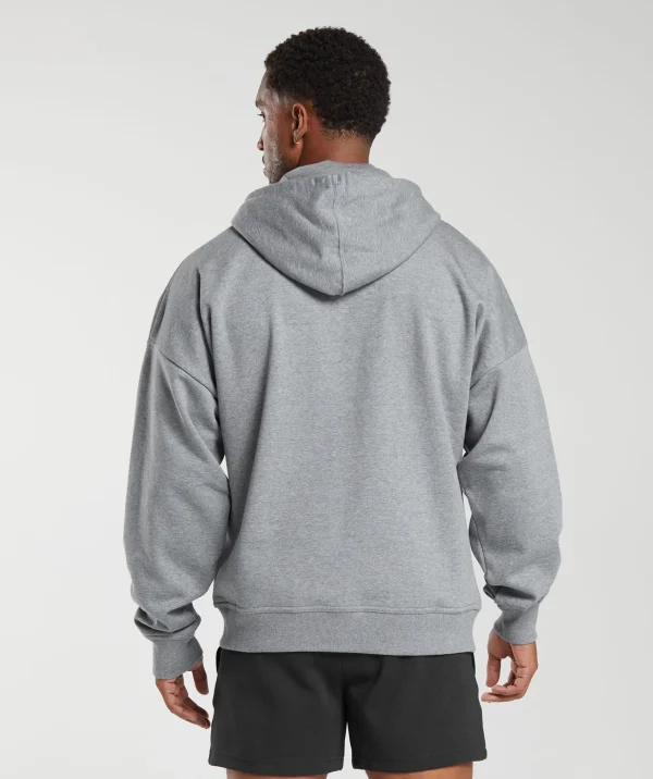 Gymshark Hoodies & Sweatshirts*Crest Oversized Zip Up Hoodie CharcoalGreyMarl