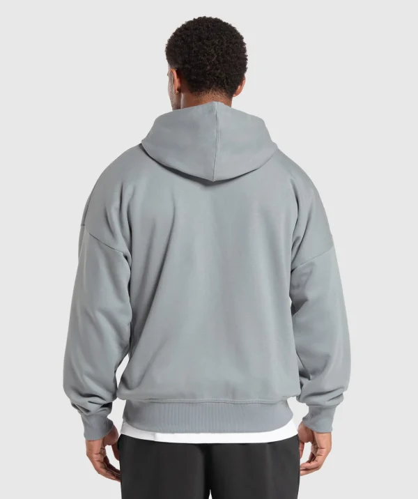 Gymshark Hoodies & Sweatshirts*Crest Oversized Zip Up Hoodie DenimGrey