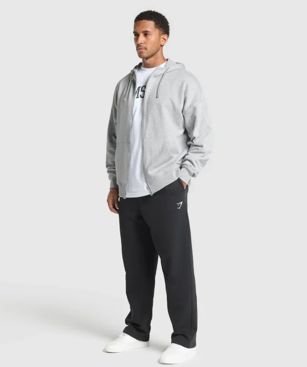 Gymshark Hoodies & Sweatshirts*Crest Oversized Zip Up Hoodie LightGreyCoreMarl