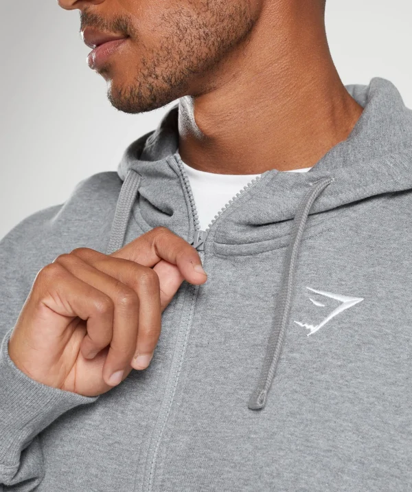 Gymshark Hoodies & Sweatshirts*Crest Oversized Zip Up Hoodie CharcoalGreyMarl