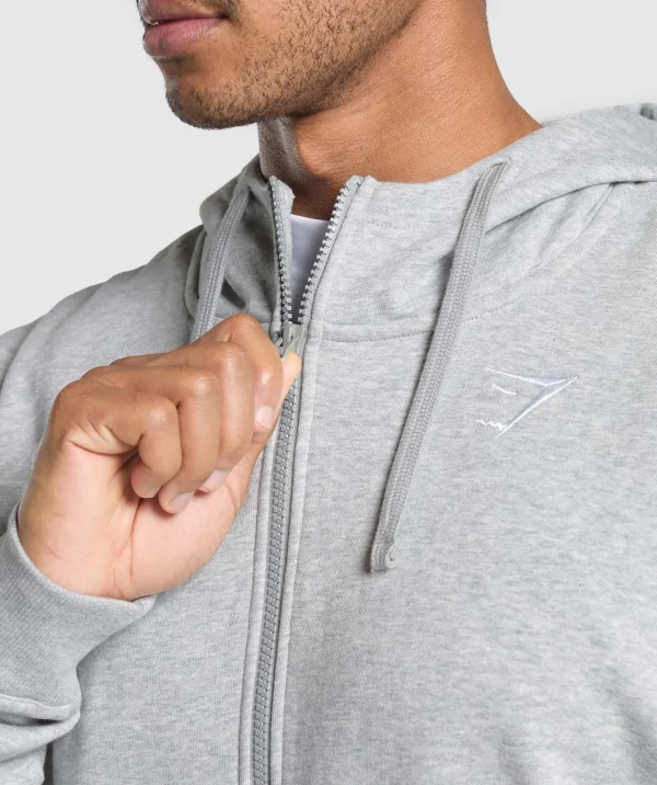 Gymshark Hoodies & Sweatshirts*Crest Oversized Zip Up Hoodie LightGreyCoreMarl