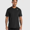 Gymshark T-shirts & Tops*Crest V-Neck T Shirt Black