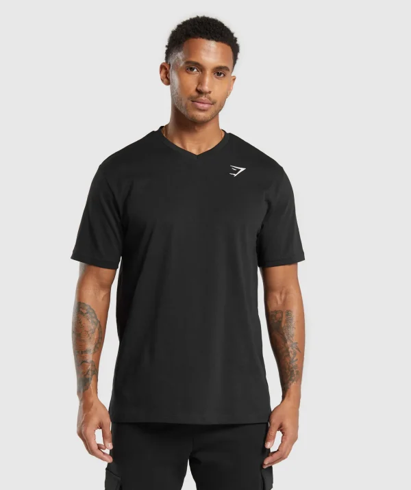 Gymshark T-shirts & Tops*Crest V-Neck T Shirt Black