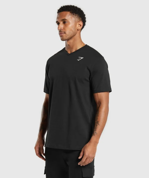 Gymshark T-shirts & Tops*Crest V-Neck T Shirt Black