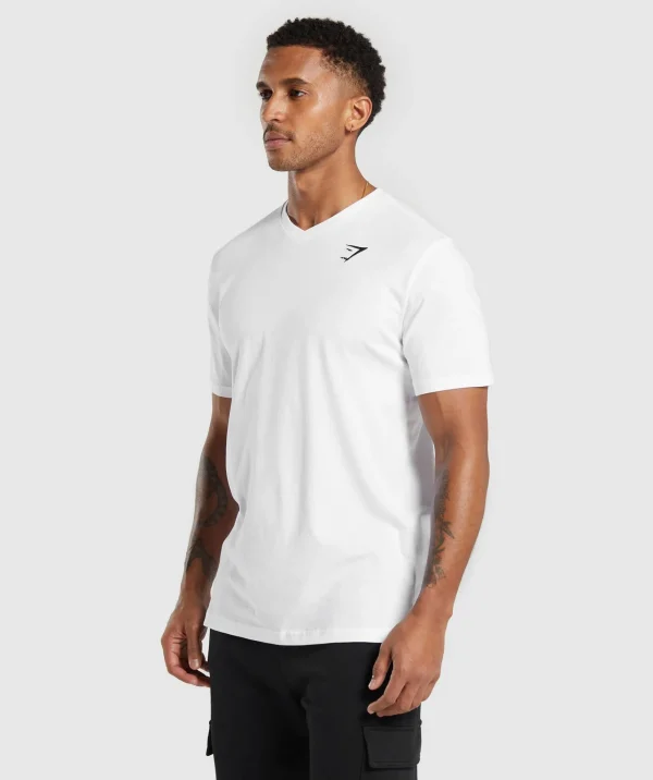 Gymshark T-shirts & Tops*Crest V-Neck T Shirt White