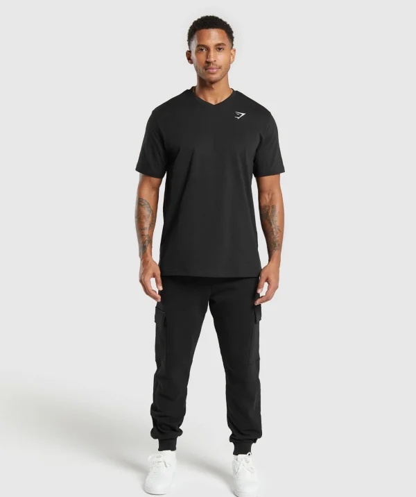 Gymshark T-shirts & Tops*Crest V-Neck T Shirt Black