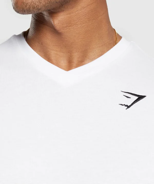 Gymshark T-shirts & Tops*Crest V-Neck T Shirt White