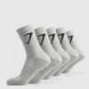 Gymshark Crew Socks*Crew Socks 5pk LightGreyMarl