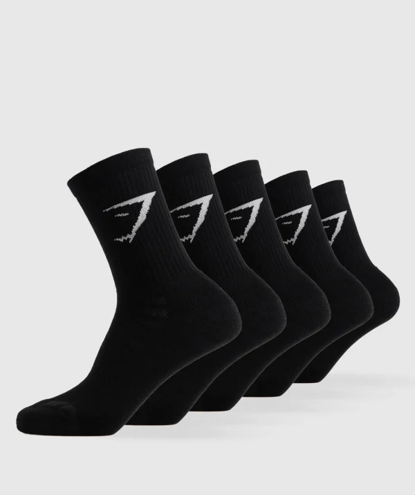 Gymshark Crew Socks*Crew Socks 5pk Black