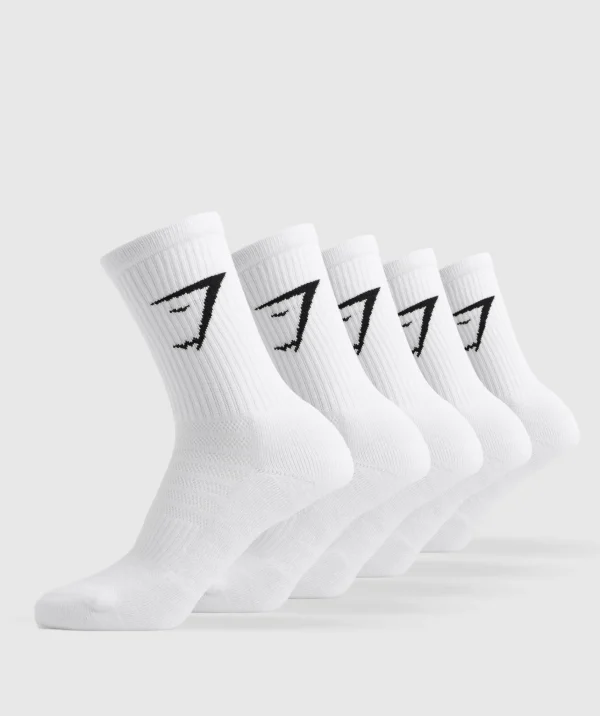 Gymshark Crew Socks*Crew Socks 5pk White