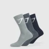 Gymshark Crew Socks*Crew Socks 3pk HeavyBlue/IronBlue/DenimGrey