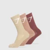 Gymshark Crew Socks*Crew Socks 3pk BurgundyBrown/AutumnBrown/VanillaBeige