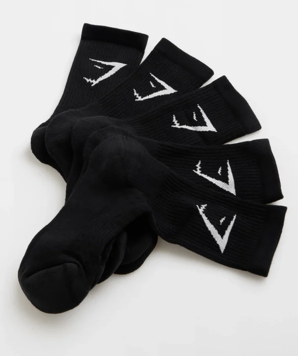 Gymshark Crew Socks*Crew Socks 5pk Black