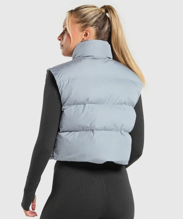 Gymshark Tank Tops | Jackets*Cropped Midi Gilet DenimGrey