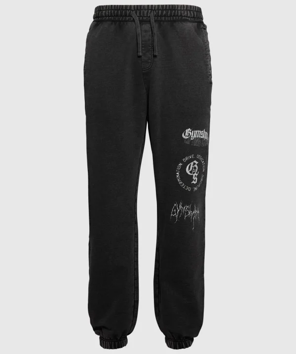 Gymshark Joggers & Sweatpants*Distressed Graphic Joggers BlackAcidWash