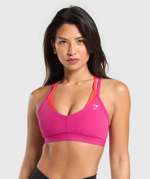 Gymshark Sports Bras*Double Up Sports Bra WinningPink/CoralRed