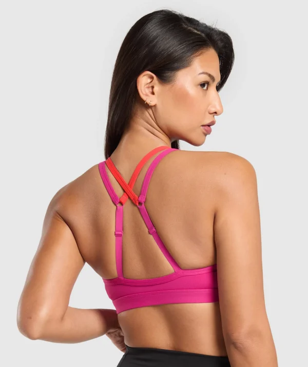 Gymshark Sports Bras*Double Up Sports Bra WinningPink/CoralRed