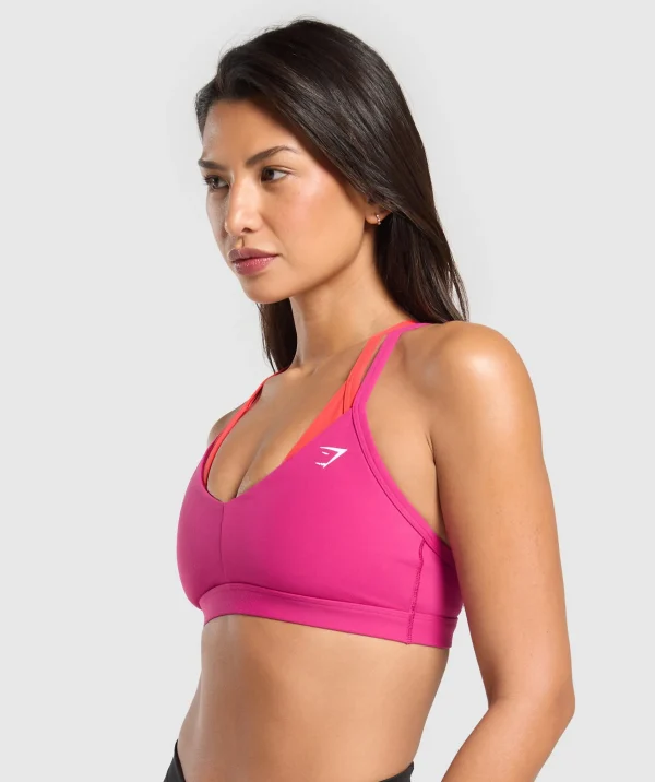 Gymshark Sports Bras*Double Up Sports Bra WinningPink/CoralRed