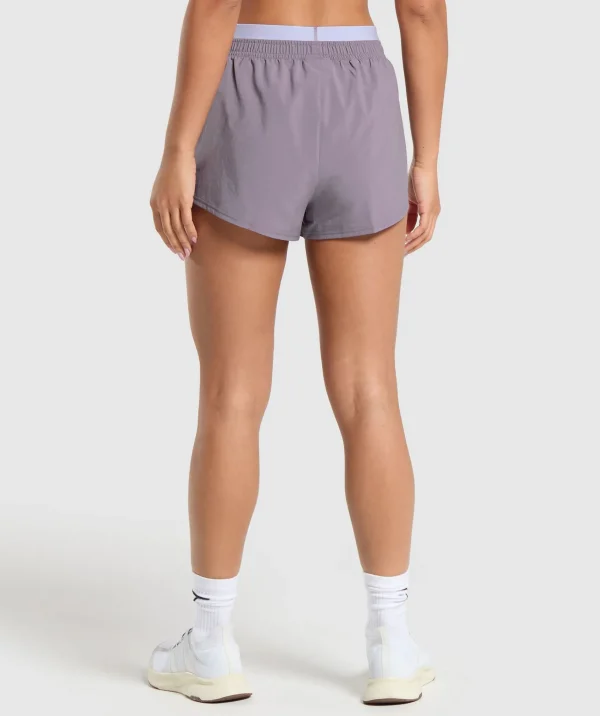 Gymshark Shorts*Double Waistband Shorts FogPurple/SilverLilac