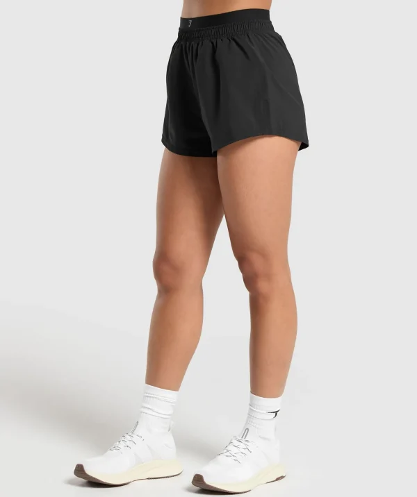 Gymshark Shorts*Double Waistband Shorts Black/Black