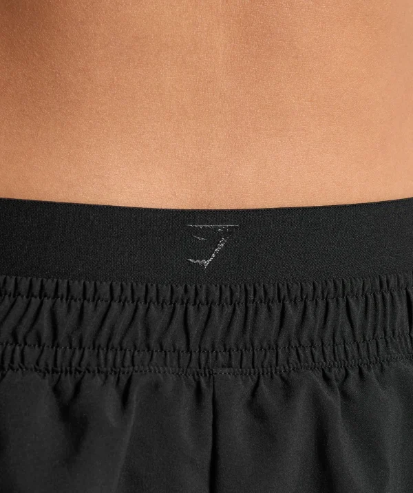 Gymshark Shorts*Double Waistband Shorts Black/Black