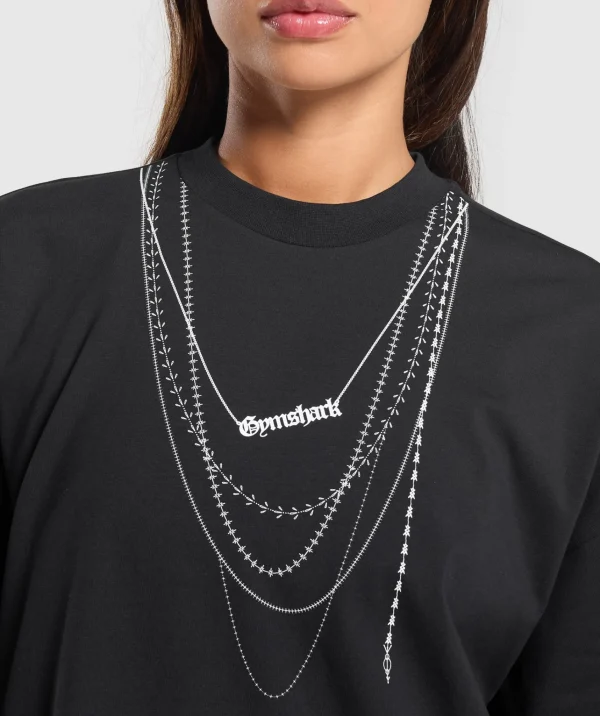 Gymshark T-shirts & Tops*Elevate Chain Oversized T-Shirt Black