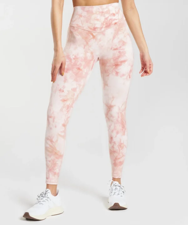 Gymshark Leggings | High-waisted Leggings*Elevate Spray Dye Leggings White/MistyPink/ScandiPink