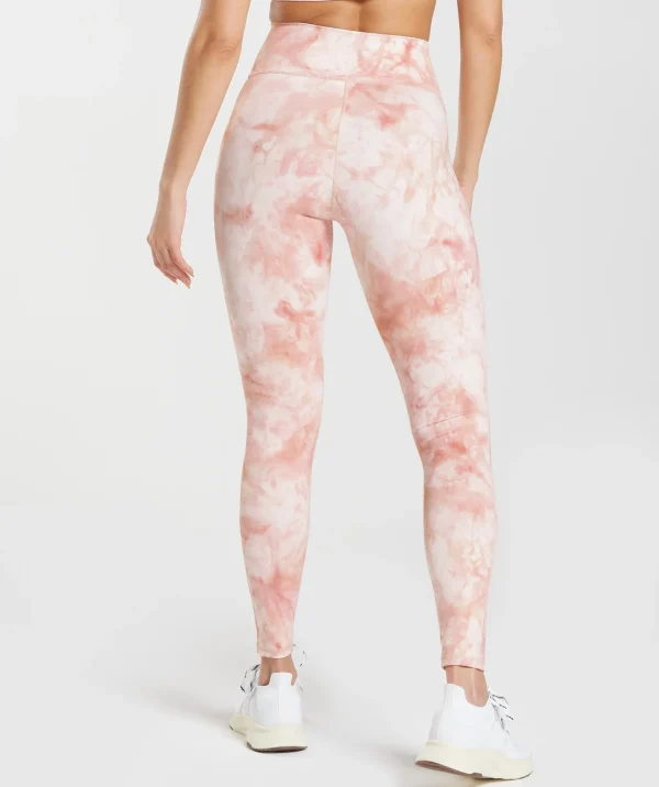 Gymshark Leggings | High-waisted Leggings*Elevate Spray Dye Leggings White/MistyPink/ScandiPink