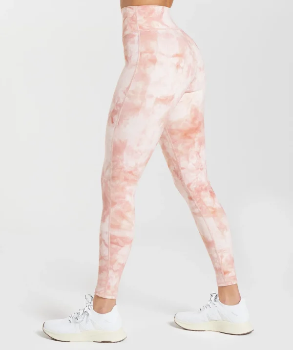 Gymshark Leggings | High-waisted Leggings*Elevate Spray Dye Leggings White/MistyPink/ScandiPink