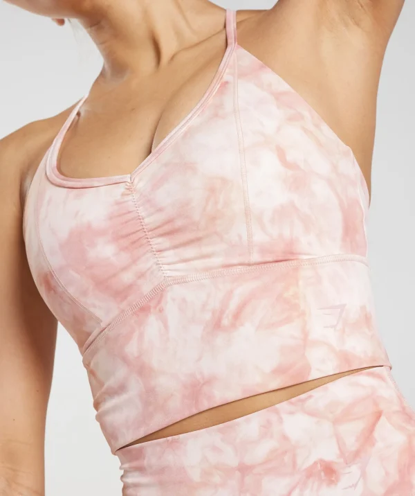 Gymshark Sports Bras*Elevate Spray Dye Longline Sports Bra White/MistyPink/ScandiPink