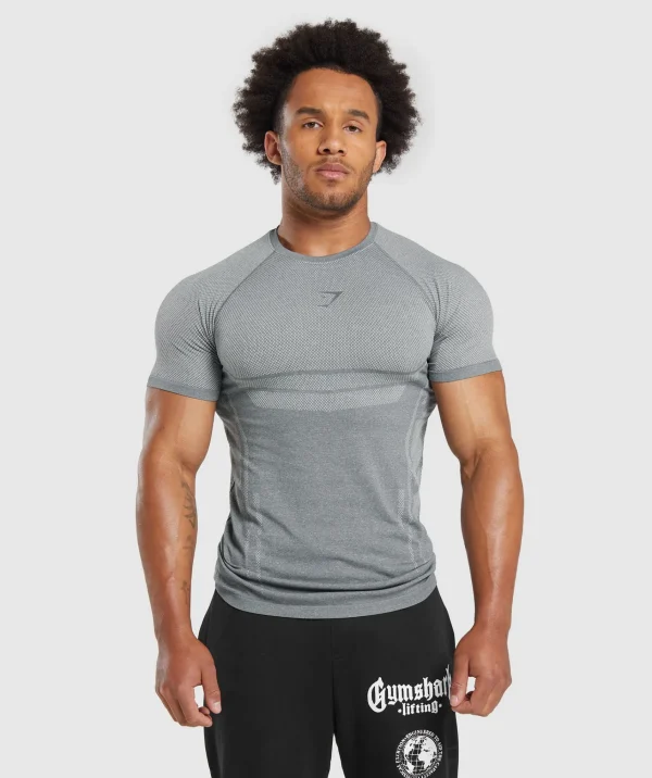 Gymshark T-shirts & Tops*Elite Seamless T-Shirt PitchGrey/LightGrey